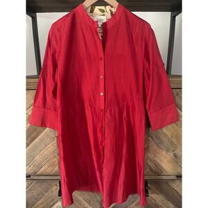Label Ritu Kumar Red/Orange Cotton/Silk Blend Tunic Sz 3 (U.S. size 8)